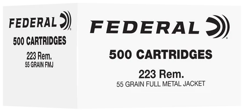 Federal MilSpec 223 Remington Ammo 55gr Full Metal Jacket 500 Per Box