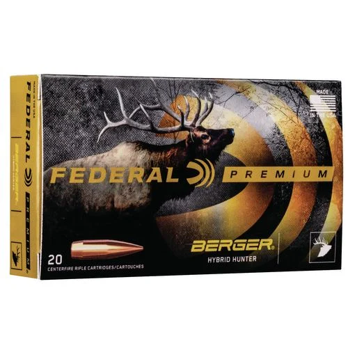 Federal P308BCH1 Premium Berger Hybrid Hunter 308 Win 168 gr Berger Hybrid Hunter 20 Bx/ 10 Cs