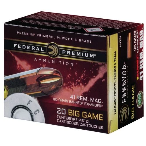 Federal P41XB1 Premium 41 Rem Mag 180 gr Barnes Expander BRX 20 Bx/ 10 Cs