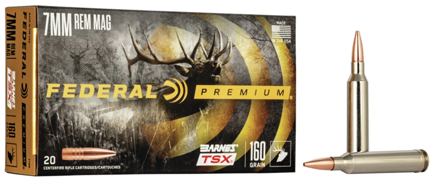 Federal P7RN Premium7mmRemMag 160gr Barnes TSX 20 Per Box/10 Case