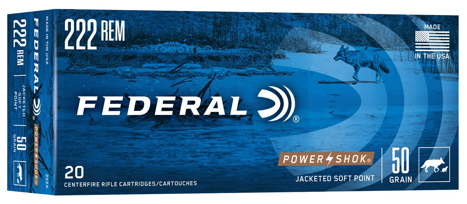Federal PowerShok .222 Remington 50 gr JSP ammo