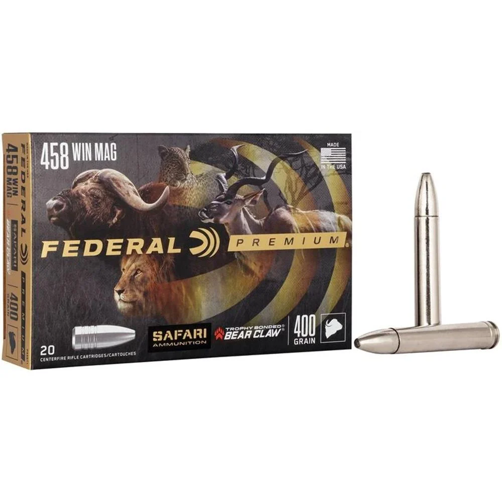 Federal Premium Cape-Shok Rifle Ammunition .458 Win Mag 400 gr TBBC 2250 fps – 20/ct