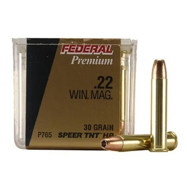 Federal Premium Speer TNT 22 WMR 50 Rounds Brass Rimfire 30 Grain Speer TNT HP P765
