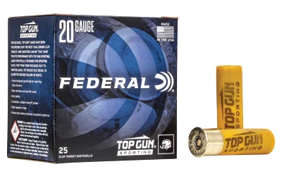 Federal Top Gun Sporting Shotshells 20ga 2-3/4″ 7/8 oz 1250 fps #8 25/ct
