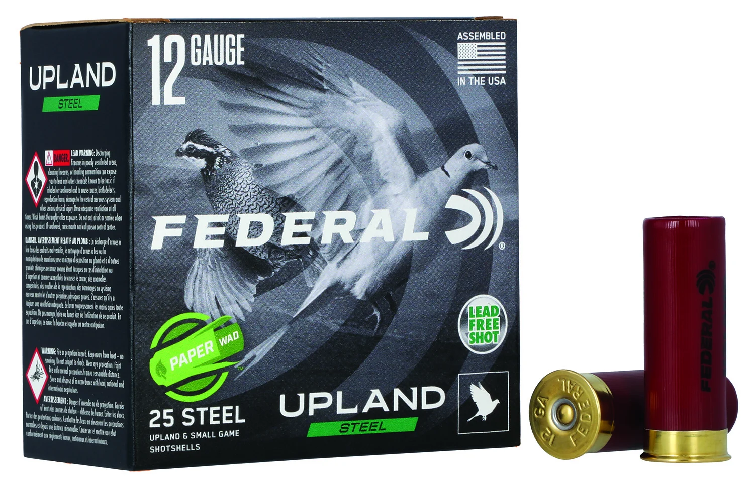 Federal USH122W75 Upland Field & Range Paper Wad 12Gauge 2.75″ 1oz 7.5Shot 25 Per Box/10 Case