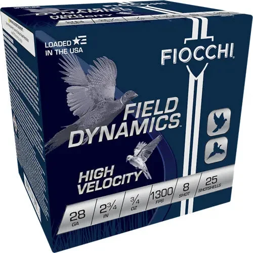FIOCCHI 28GA 2.75" 3/4OZ #8 1300FPS 25RD