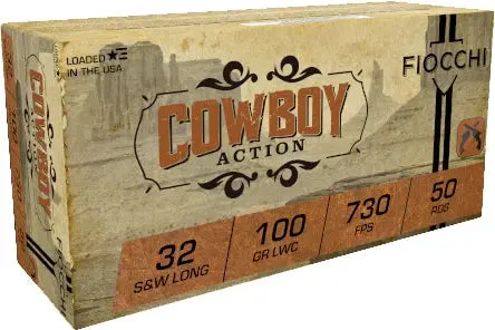 FIOCCHI 32 S&W LONG 100GR LEAD WADCUTTER 50RD