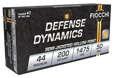 Fiocchi 44B500 Defense Dynamics44RemMag 200gr Semi Jacketed Hollow Point 50 Per Box/10 Case