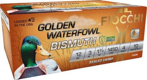 FIOCCHI GOLDEN BISMUTH 12GA 3" 1-3/8OZ #4 1450FPS 10RD