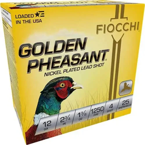 FIOCCHI GOLDEN PHEASANT 12GA 2.75" 1-3/8OZ #4 1250FPS 25RD