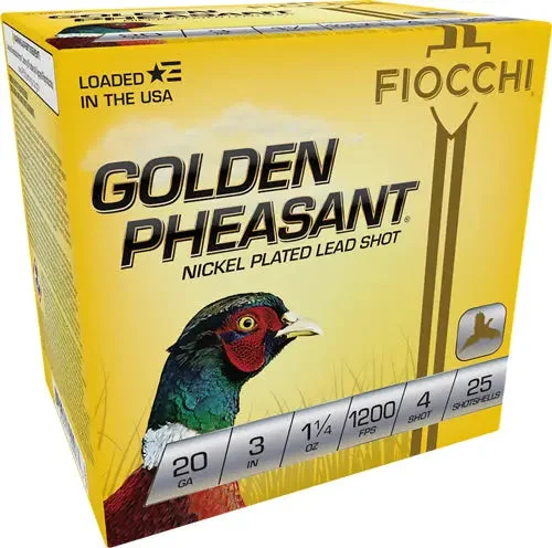 FIOCCHI GOLDEN PHEASANT 20GA 3" 1-1/4OZ #4 25RD