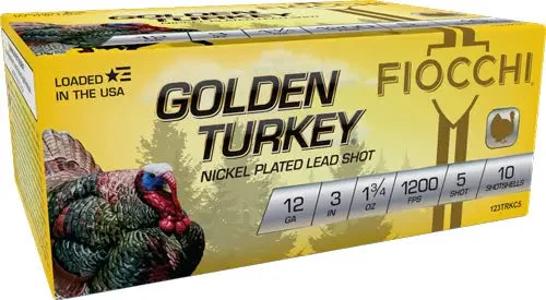 FIOCCHI GOLDEN TURKEY 12GA 3" 1-3/4OZ #5 1200FPS 10RD