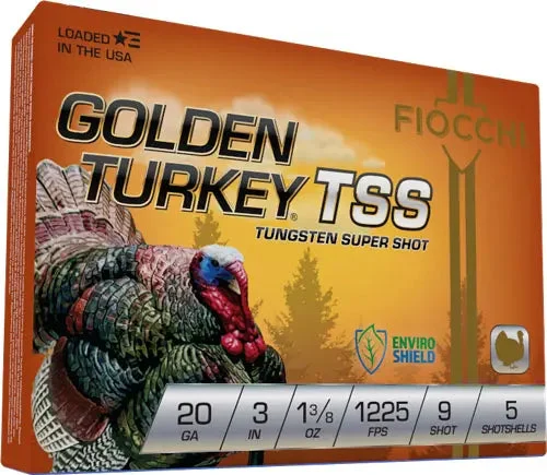 FIOCCHI GOLDEN TURKEY TSS 20GA 3" 1-3/8OZ #9 5RD