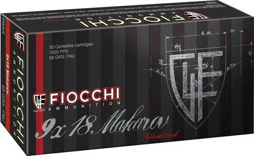 Fiocchi Heritage 9mm Makarov 95 gr FMJ ammo