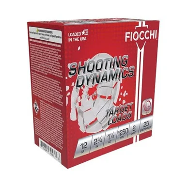 Fiocchi Shooting Dynamics 12 Gauge 25 Rounds 2.75in 1-1/8oz #8 Lead Birdshot FIO12SD18H8