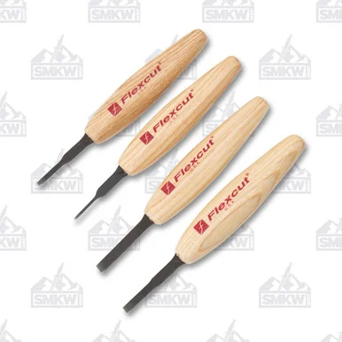 Flexcut 4-piece Chisel Micro Tool Set (Ash, Carbon Steel) FTMT100