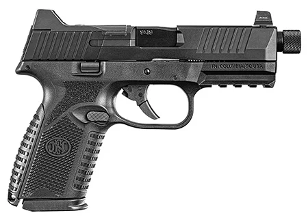 FN 66100837 509MT9mm Luger 15+1/24+1, 4.50″ Black Target Crown/Threaded Steel Barrel, Matte Black Optic Ready/Serrated Steel Slide, Matte Black Polymer Frame w/Picatinny Rail, Ambidextrous
