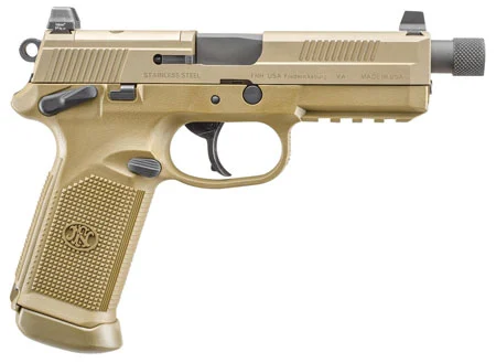 FN 66968 FNX Tactical 45 ACP5.30″ Threaded Barrel 15+1 ,Flat Dark Earth , Manual Safety , Night Sights