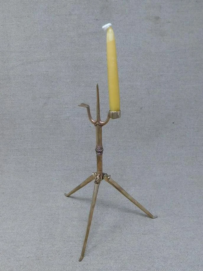 Folding Pricket Brass Candlestick 13th/15thC