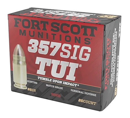 Fort Scott Munitions 357SIG095SCV Tumble Upon Impact (TUI)357Sig 95gr Solid Copper Spun 20 Per Box/25 Case