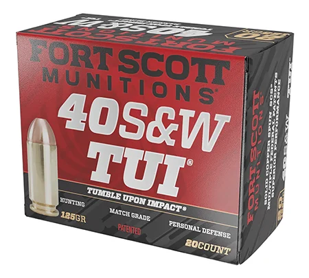 Fort Scott Munitions 400125SCV Tumble Upon Impact (TUI)40S&W 125gr Solid Copper Spun 20 Per Box/25 Case