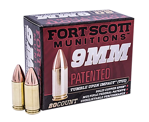 Fort Scott TUI 9mm, 80gr, Solid Copper Spun, 20rd Box