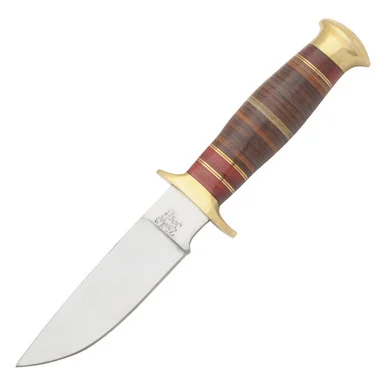 Frost Cutlery Trophy Stag Stacked Leather Hunter Fixed Blade Knife FRTS208LTHR