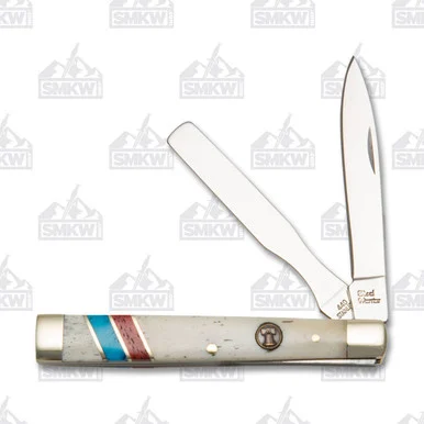 Frost Liberty Bell 2 Bld. Doctor's Folding Knife White Smooth Bone FRSW120LB