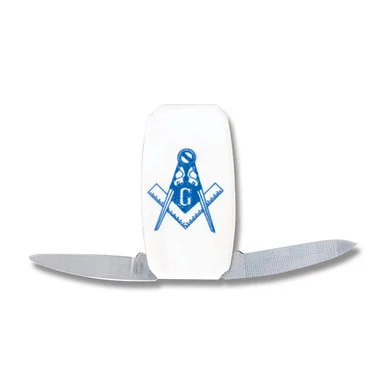 Frost Masonic Money Clip Folding Knife Bone Handle With Pen/ Nail File Blade FRC447MAS
