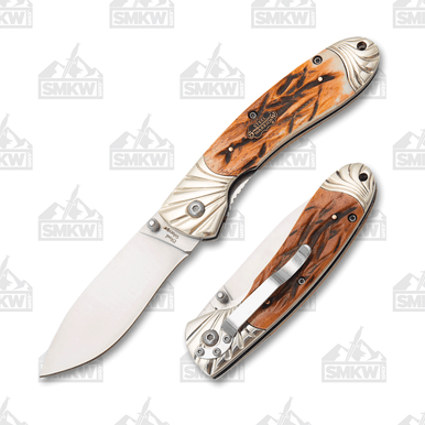Frost Steel Warrior Chestnut Jigged Bone Assisted Linerlock FRSW005CJB