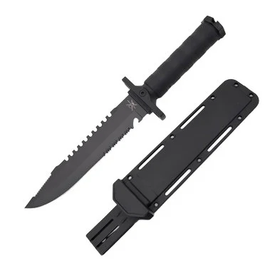 Frost Tac Xreme Black Falcon II Fixed Blade 8in Plain Black Clip Point FRTX42BG