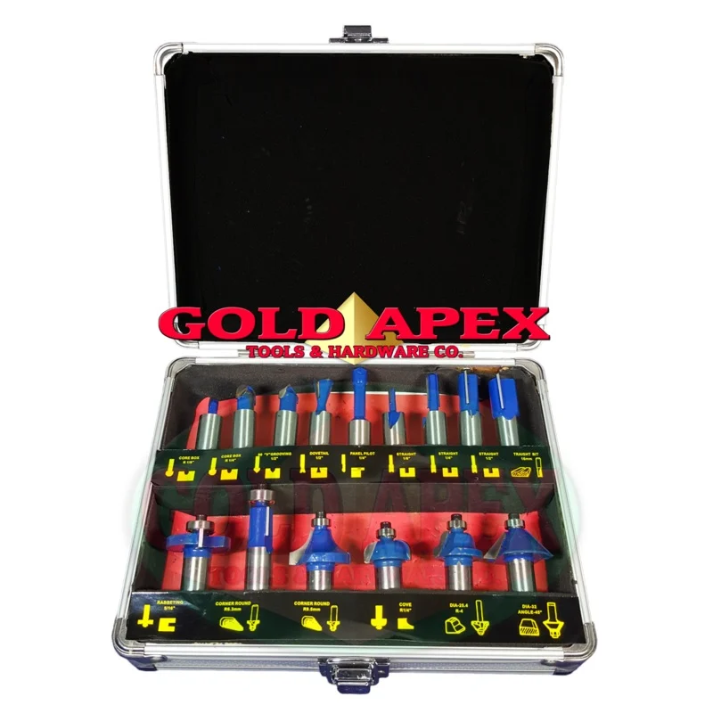 Fujima Router Bit Set 15pcs 1/2″ Shank