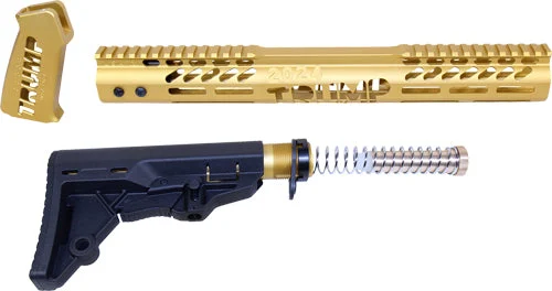 FURNITURE SET ANODIZED GOLDGUNTEC AR15 TRUMP SERIES