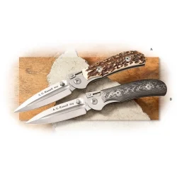A.G. Russell One-Hand Knife with Dagger Blade Carbon Fiber