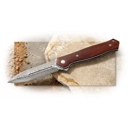 A.G. Russell Power Ball Damascus Stiletto Folder