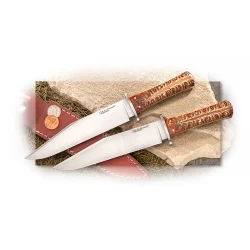 A.G. Russell Shopmade Gold Field Bowie Norway Spruce Cone Handle Scales