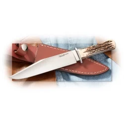 A.G. Russell Shopmade Gold Field Bowie Stag Scales