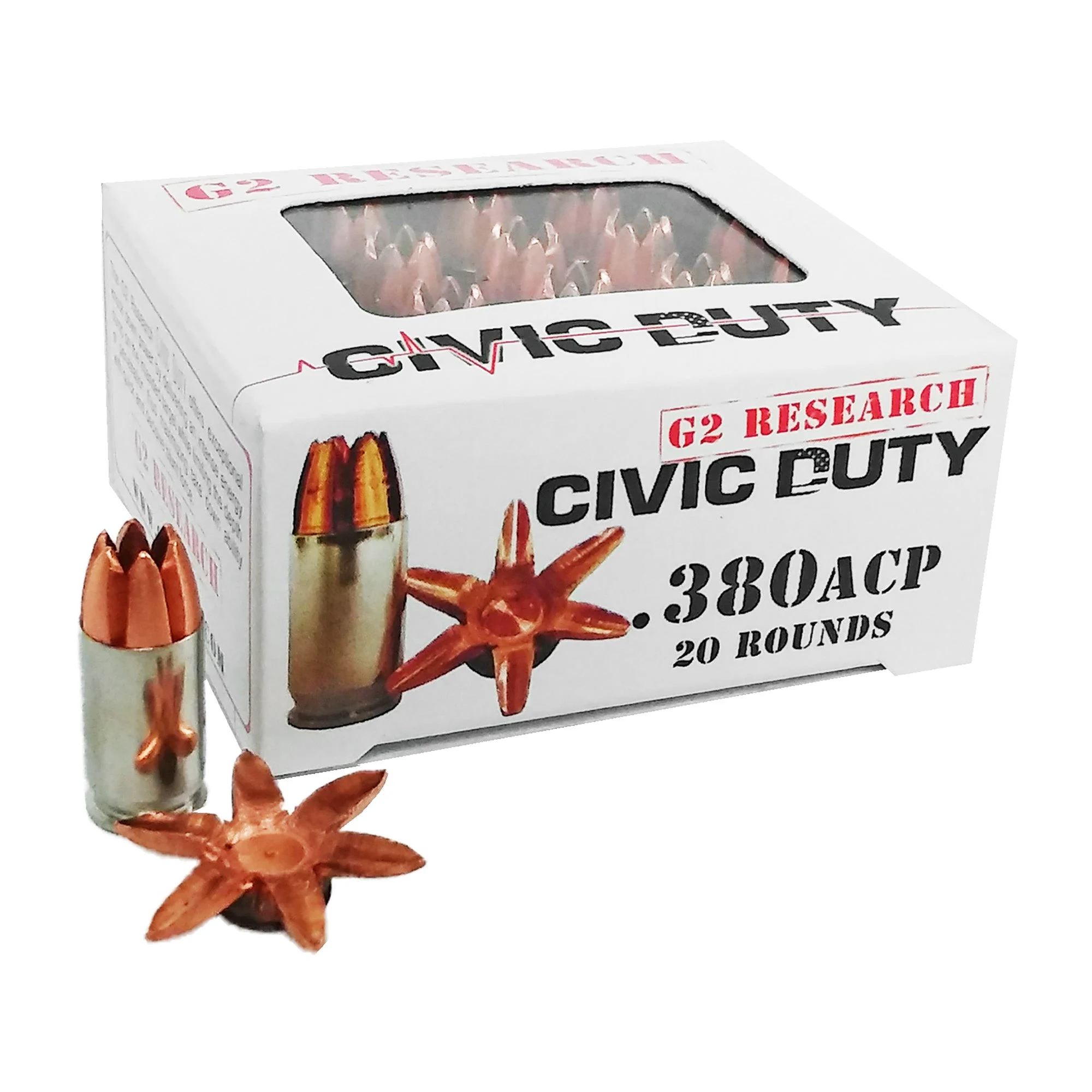 G2 Research G00621 Civic Duty Copper Expansion Projectile64 Grain .380 ACP/Auto