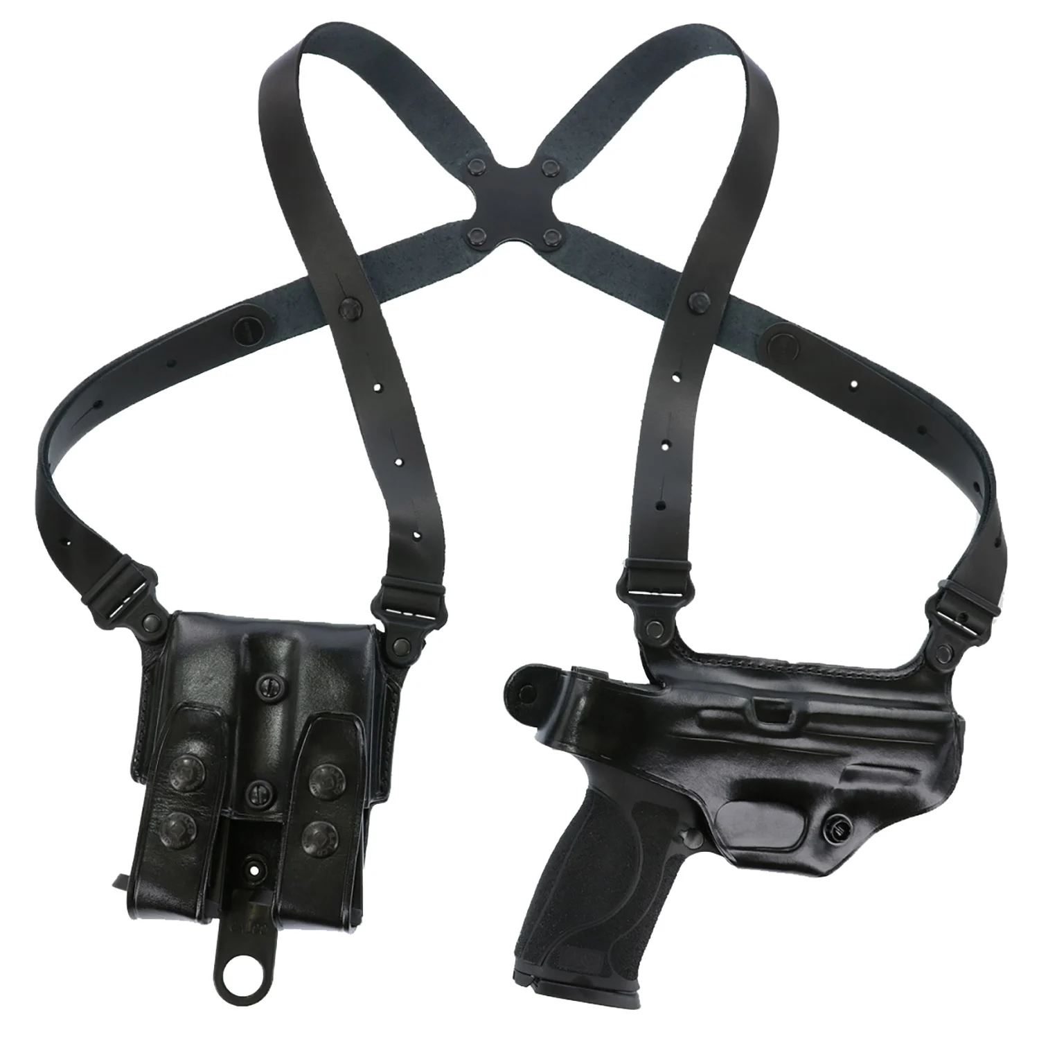 Galco MC212B Miami Classic Shoulder System Size Fits Chest Up To 56″ Black Leather Fits 1911 Fits 3.50″ Barrel Right Hand