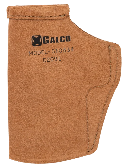 Galco Stow-N-Go Holster Inside Waistband Style, Leather with Natural Finish, Metal Reinforced Mouth & Belt Clip Mount Type fits Glock 48, 48 MOS & S&W M&P Shield EZ 9mm for Right Hand