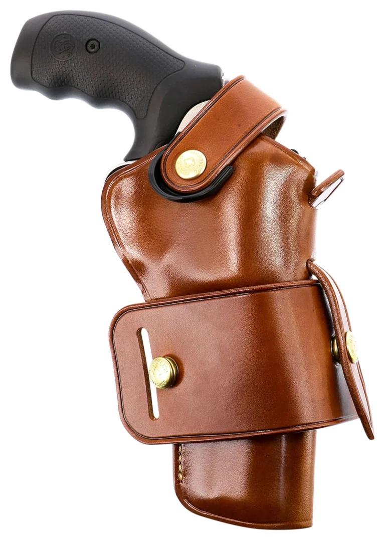 Galco WG2104 Wheelgunner 2.0OWB Tan Leather Belt Slide Fits S&W L Frame/Ruger Security-Six Fits 4″ Barrel Ambidextrous