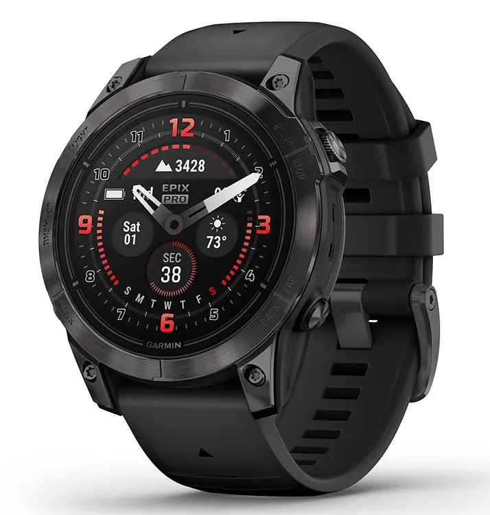 Garmin 0100280310 epix Pro Gen 2 Sapphire Edition GPS/Smart Features 32GB Memory, Black, Band Size 47mm, Compatible w/ iPhone/Android