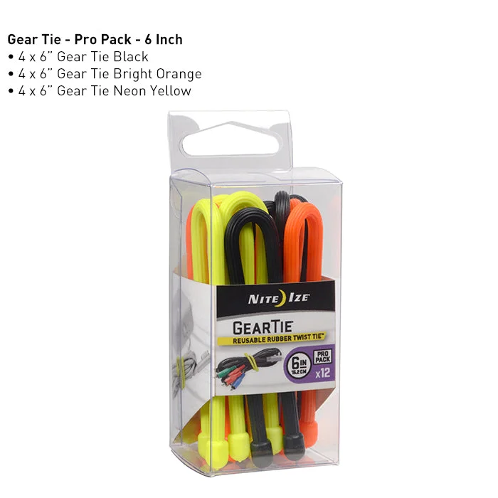 Gear Tie ProPack 6 – 12 Pack – Assorted Colors