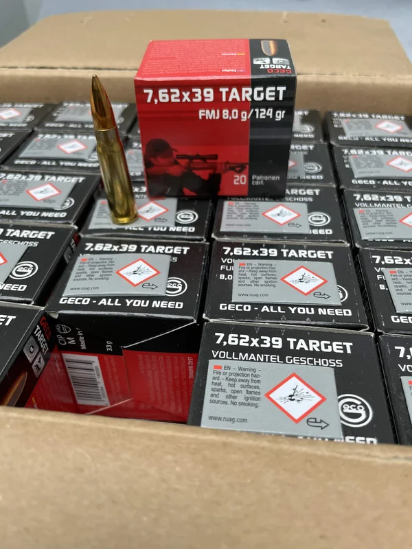 Geco 7.62×39 Target 8,0 g/124 Grain FMJ Ammo (1000 rnd min.) – M+M Industries