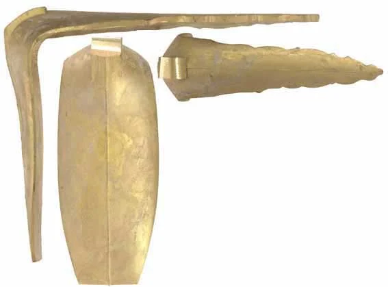 Germanic Jeager Acanthus Leaf Buttplate, wax cast brassOverall length 4-7/8", width 2-1/16", comb 6"