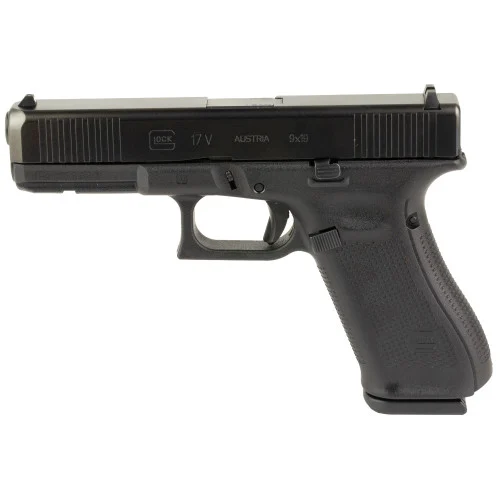 GLOCK 17V 9mm, 4.49" Marksman Barrel, nDLC, Ambi Slide Stop, Flared Well, No Grooves, Serrations, 3x10rd Mags