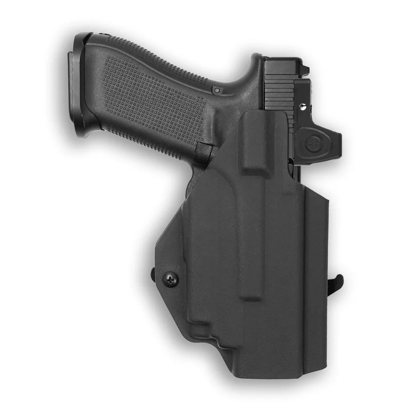 Glock 22 Gen 1-4 MOS with Olight PL-Mini 2 Valkyrie Red Dot Optic Cut OWB Holster