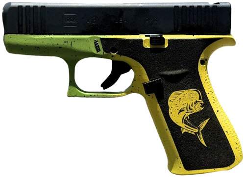 Glock 43x 9mm, 3.41" Barrel, Mahi Frame/Grip, Black Slide, 10rd