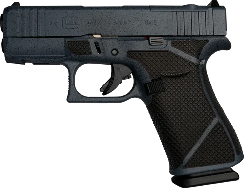 Glock 43X MOS 9mm,3.41" GMB Barrel, Urban Stonewash, MOS Cut/Serrated, Beavertail, 10rd