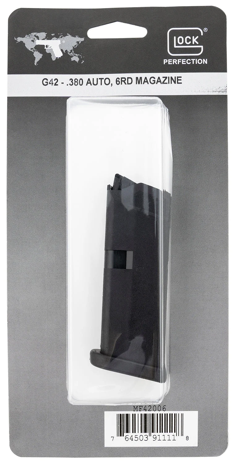 Glock MF42006 G42 6-Round .380 ACP Black Polymer Magazine